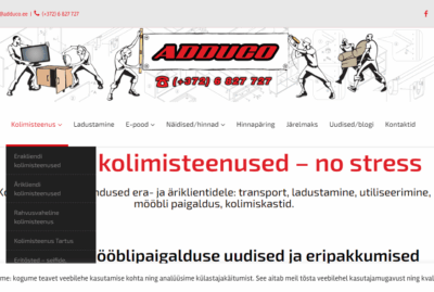 Adduco.ee vana menüü